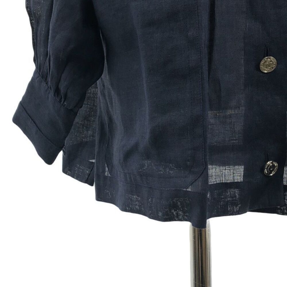 Chanel - Coco Mark Button Linen Gathered Oversize… - image 3